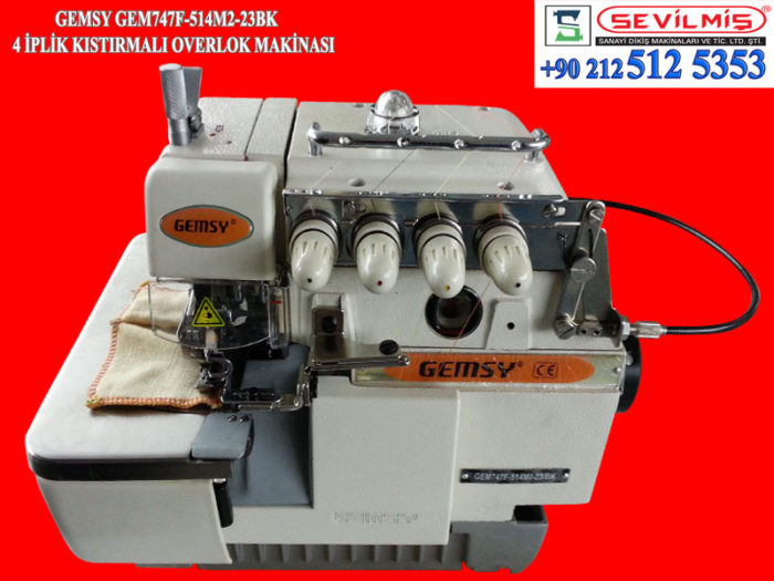 4 İPLİK KISTIRMALI OVERLOK MAKİNASI GEM747F-514M2-23BK