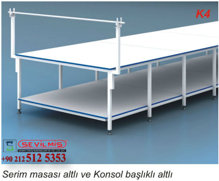 K4 SERİM MASASI ALTLI VE KONSOL BAŞLIKLI ALTLI