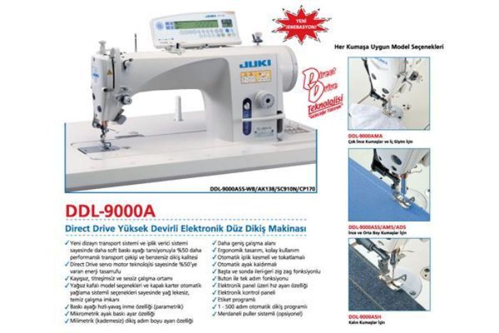 JUKİ DDL-9000A Direct Drive Yüksek Devirli Elektronik Düz Dikiş Makinası