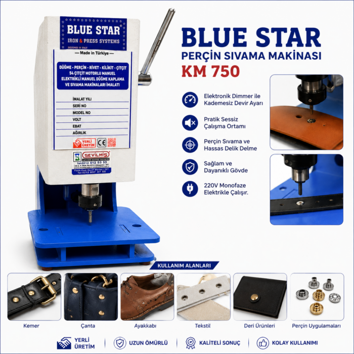 Bluestar Perçin Sıvama Makinası KM 750