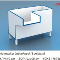 K52 KOLLU MAKİNA ÖNÜ TEKNESİ (SUNTALAM) EN:40cm BOY L:105cmYÜKSEKLİK H:75cm